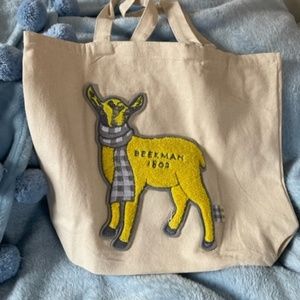 Beekman 1802 3D Canvas Tote, Yellow lamb with scarf, new w/o tags